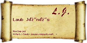 Laub Jónás névjegykártya
