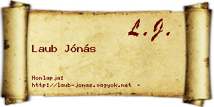 Laub Jónás névjegykártya